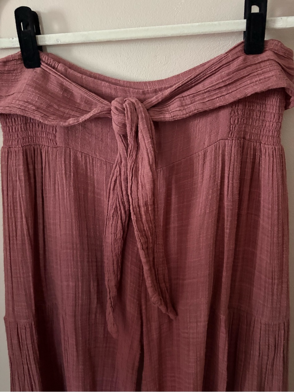 Free People One Good Day Wide Leg pants sz Large gauzy mauve pink - Picture 7 of 12